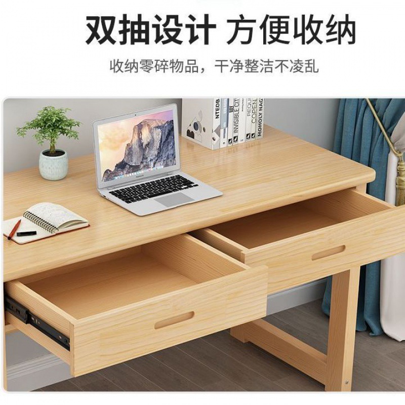 Escritorio de madera maciza, escritorio de estudio, escritorio para computadora, escritorio simple para estudiantes, juego de silla, escritorio pequeño con cajón, escritorio al por mayor image 3
