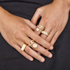 Set, ring, chain, jewelry, simple and elegant design, micro incrustation, European style