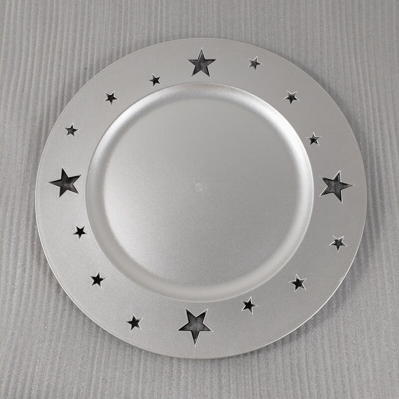 Disposable Charger Plates for Foreign Trade, Restaurant Photography Props, Five-Pointed Star Hollow Design