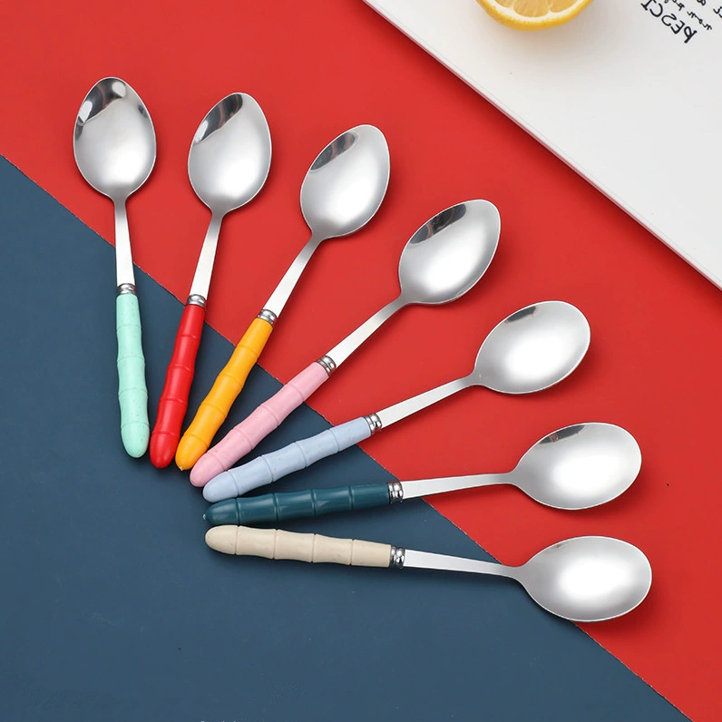 Bamboo tableware stainless steel, handheld set, spoon, chopsticks, 3 piece set