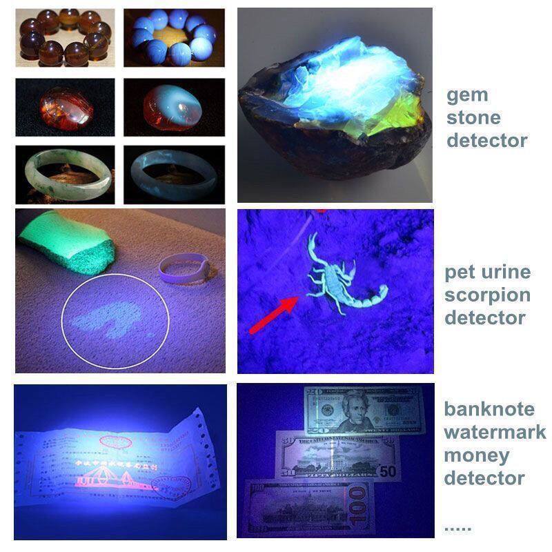 Money Detector Lamp, Ultraviolet Light for Fluorescent Currency Identification, Anti-Counterfeiting Lamp, White Light, Purple Light Flashlight, Cross-Border Best-Selling Model
