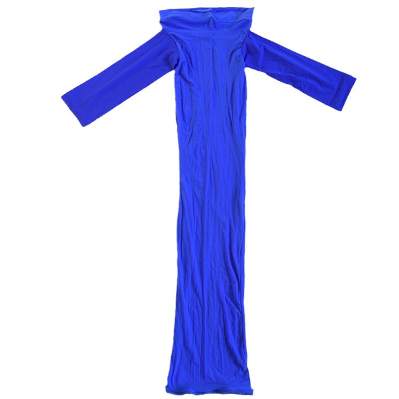 912 aguja aceitosa Falda corta delicada sedosa apretada de una pieza medias bolsa falda transparente sexy de manga corta de una sola pieza mini falda