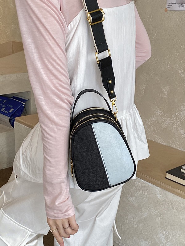 Jean empalme bolso de mano de color contraste mujer 2026 nuevo estilo de lujo ligero cruzado de moda de moda de hombro mochila