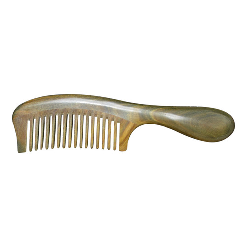 Wholesale Green Sandalwood Comb with Thick Drum Handle Hair Growth Sandalwood Long Handle Comb Hair Loss Prevention Green Sandalwood Comb