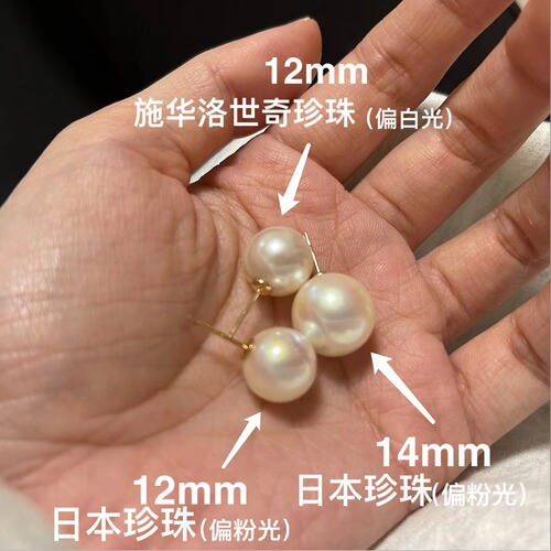 High-end fever same style 925 silver round earrings with strong light and colorful retro style Shijia crystal large pearl earrings