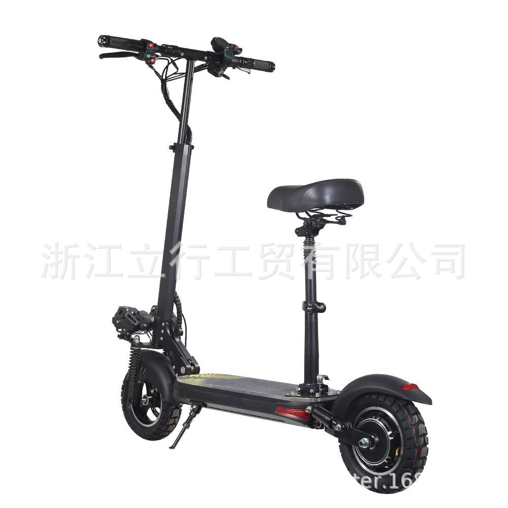 Lx-10Y Source Direct Sale 10inch Front and Rear Dual Shock-Absorbing Foldableable Portable Two-Wheel Scooter with Seat