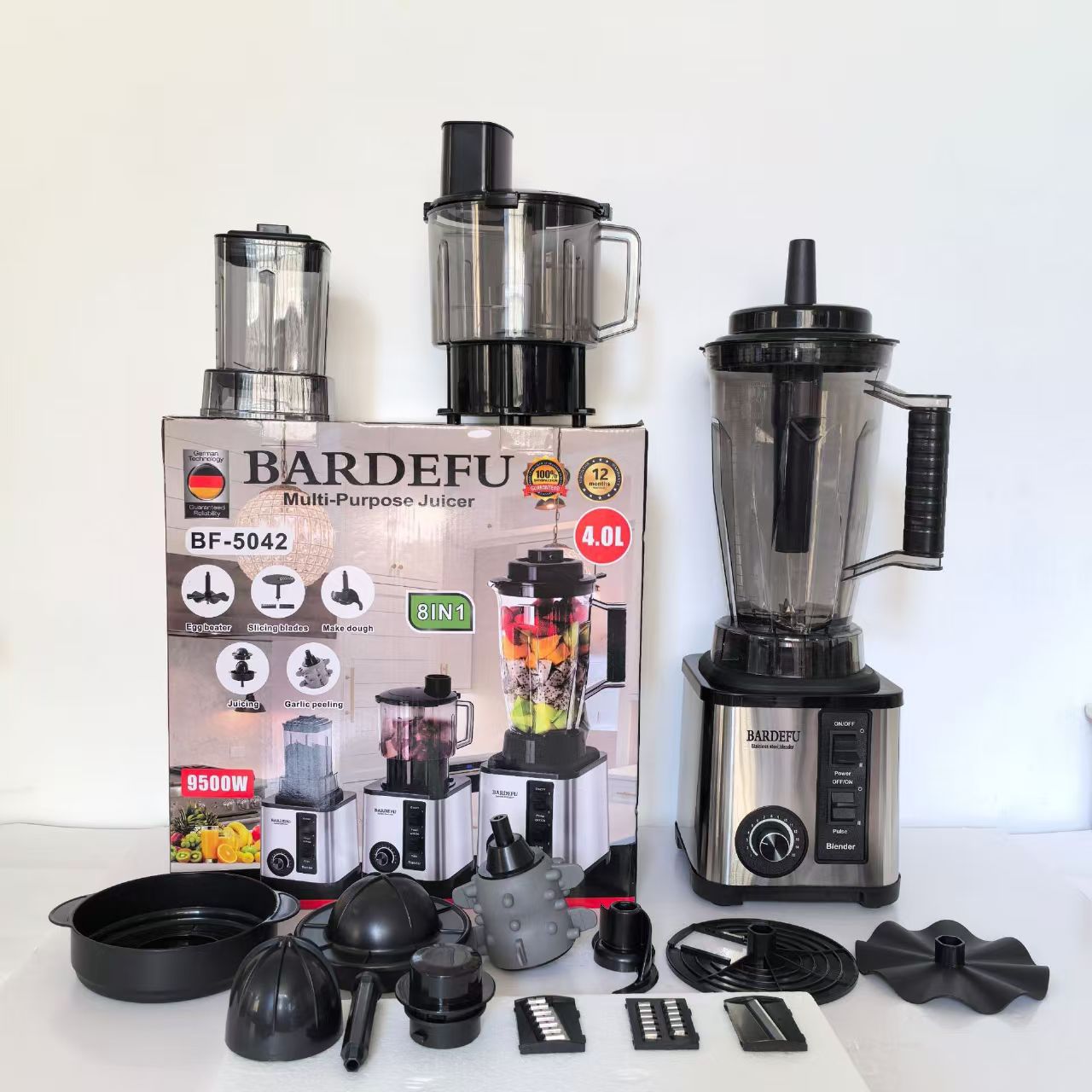 Blender 8in1 High-Capacity, High-Power, Multi-Functional Household Smoothie Maker and Juicer for Export and Cross-Border Trade