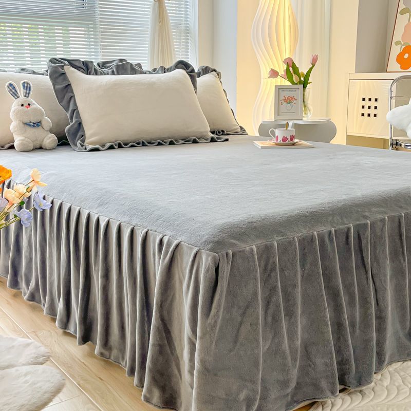 winter Plush keep warm sheet milk winter Bed skirt singleton singleton thickening Bedspread Skirt Manufactor wholesale