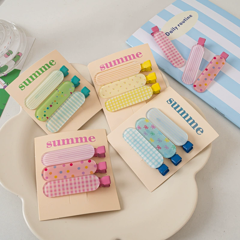 Summer hairgrip, bangs, hair accessory, 3 pieces