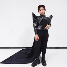 男童朋克赛车服儿童布鲁雷克主题翘角外套皮裙套装秋冬T台秀服潮9