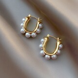 Серьги из жемчуга, коллекция 2023, изысканный стиль, в стиле Шанель