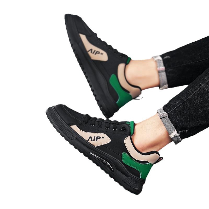 2024 otoño nuevo estilo de moda casual zapatos de hombre zapatos deportivos baja impermeable desgaste casual zapatos de skate de cuero para hombre