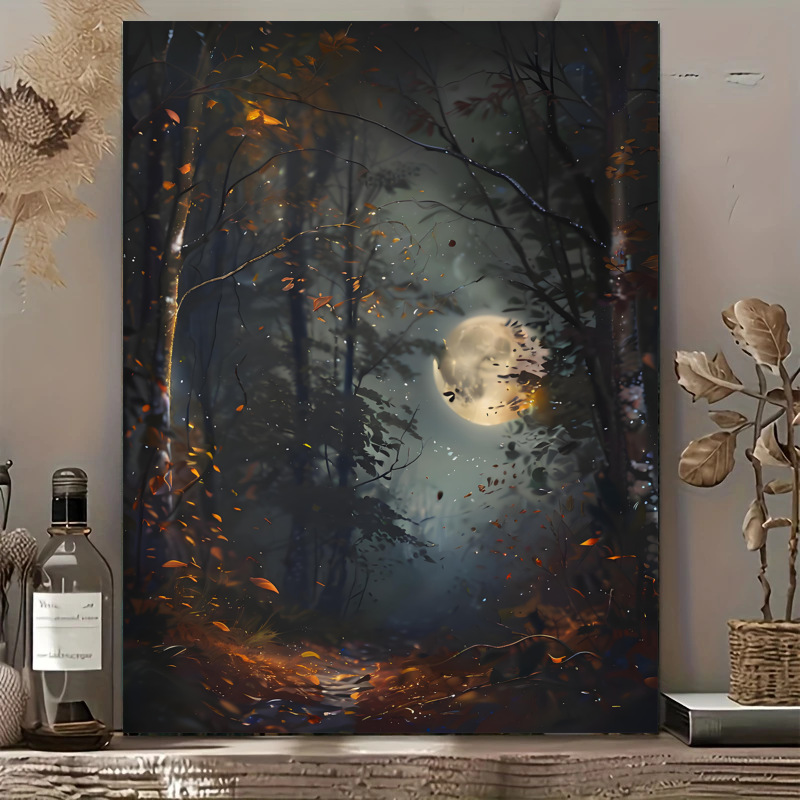 Pintura al óleo digital DIY paisaje nocturno estrellado pintura decorativa acrílico descompresión manual curar pintura colgante