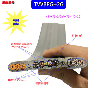 TVVBPG48 core 0.75 square strip steel ribbon shielded elevator accompanying flat cable factory direct pure copper