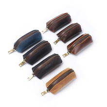 跨境畅销款男士真皮手拿收纳包牛皮多功能钥匙包女士疯马皮零钱包