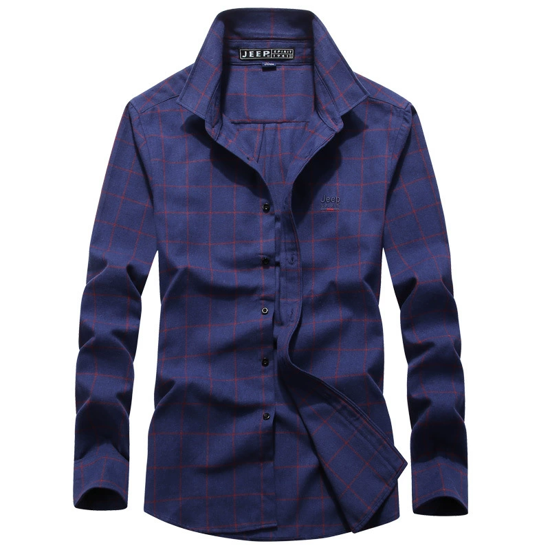 JEEP SPIRIT, осенняя Новая Мужская модная дышащая клетчатая универсальная Повседневная рубашка 21102