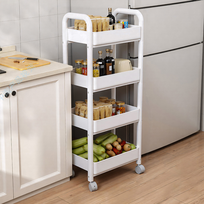 Estante de almacenamiento de cocina de hendidura de piso carro pequeño estante de almacenamiento lateral refrigerador armario de almacenamiento de frutas y verduras móviles multifuncional