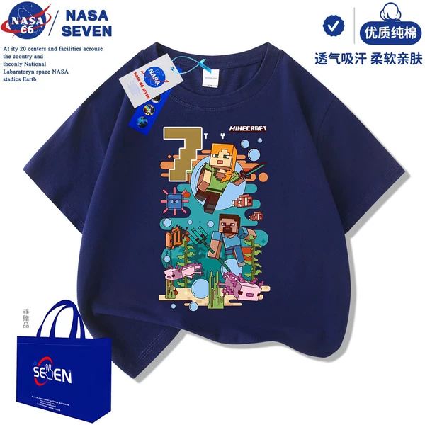 [Pure cotton] World N07/Navy T