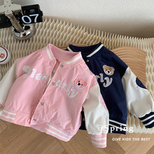 儿童小熊棒球服0-6岁春季韩国童装男童字母运动外套女童上衣CY872
