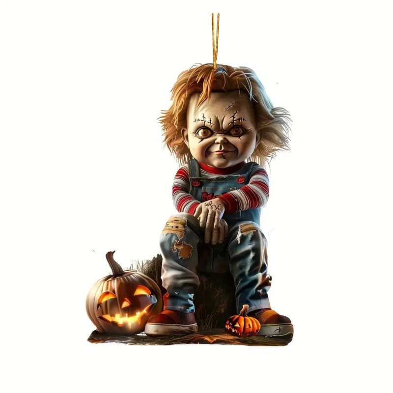 Transfronterizos cicatrices de Halloween asesinar colgante de espejo retrovisor acrílico plano interior colgante de espejo retrovisor decoración