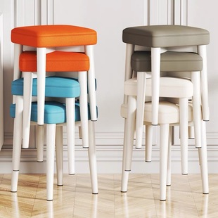 Stackable Stool Living Room Square Stool Modern Simple Nordic Dining Chair Soft Bag Small Bench Round Stool Dining Table Chair Wholesale