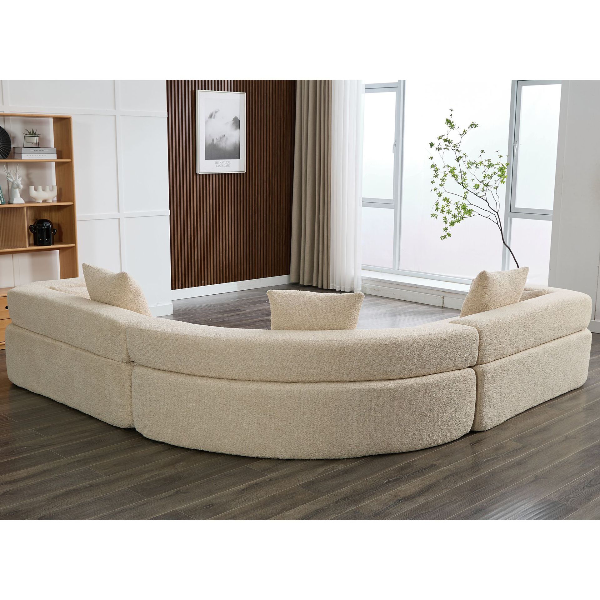 Sofá de bloque de tofu italiano minimalista red sofá de fila recta pequeño hogar sala de estar tela sofá de compresión de vacío image 3