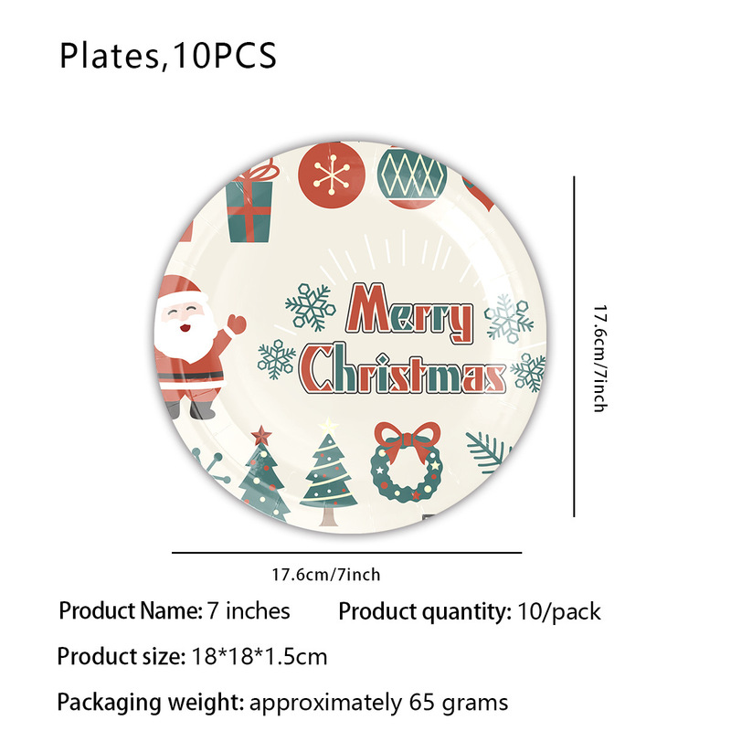 新しいクリスマスサンタクローステーマ子供パーティー食器用品使い捨て紙コップティッシュ紙皿装飾|undefined