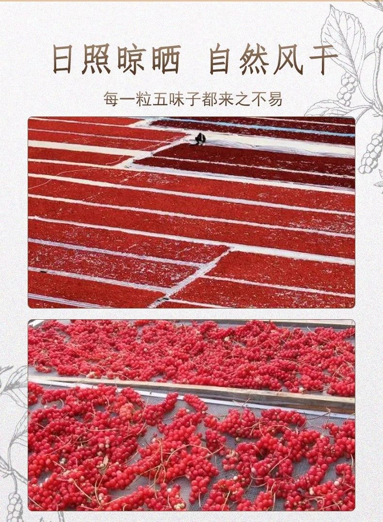 Schisandra Berry Wu Wei Zi with Dodder Seed Tu Si Zi Herbal Blend 250g Bag quality and texture
