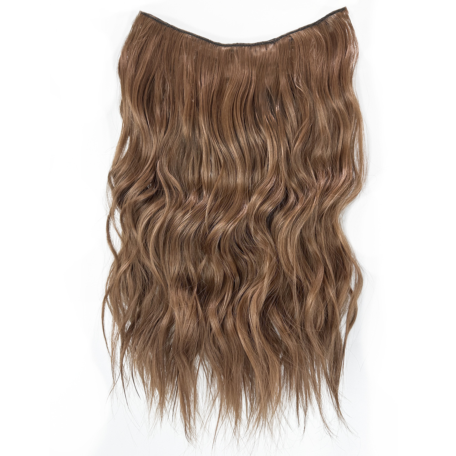 Peruca de cabello rizado en forma de U flácida, aumento de cabello, peruca de cabello simulada de una pieza, cabello largo femenino, cabello invisible sin huellas.