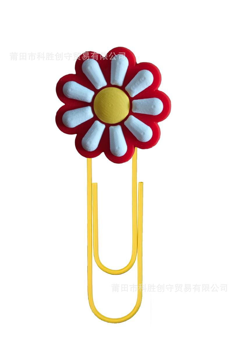 Flor clip de papel PVC marcador clip de papel de dibujos animados nuevo papelería de oficina
