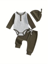 I 30501 Baby Waffle Knit Long Sleeve Romper Set �����Ӥ��