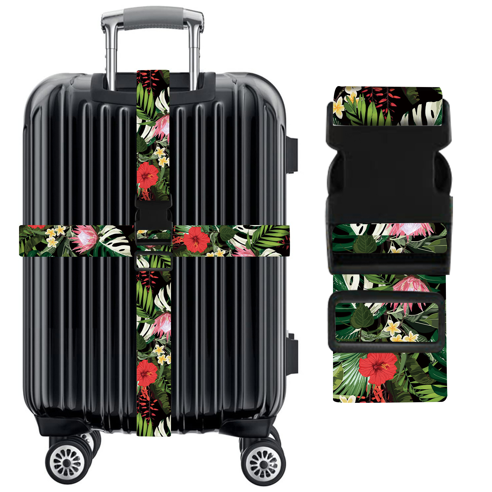 Transfronteriza piña cactus mármol cielo estrellado ajustable equipaje protección cuerda viaje trolley caso correa de viaje