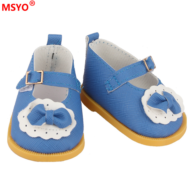 18 pulgadas American Girl muñeca zapatos 43cm muñeca lindo arco amor lentejuelas zapatos muñeca zapatos de lona