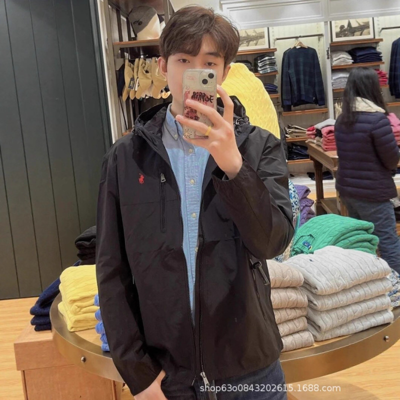Original High-Quality Embroidered Pony Logo Hooded Zip-Up Jacket Casual Windbreaker Waterproof Hardshell Jacket Original High-Quality Embroidered Pony Logo Hooded Zip-Up Jacket Casual Windbreaker Waterproof Hardshell Jacket