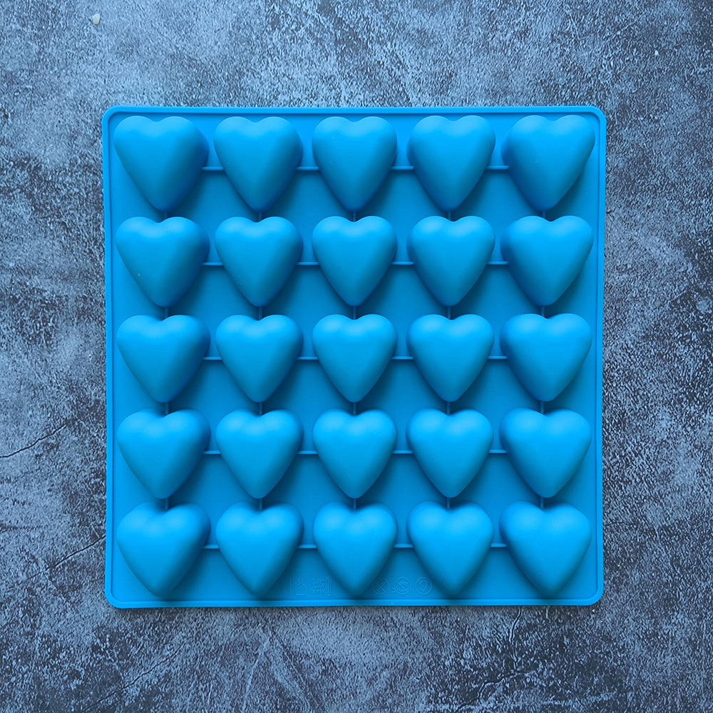 25 Lian Love 691 Molde de silicona de chocolate para caramelo Molde de decoración de pastel de galleta para hornear Molde de pudín para rejilla de hielo