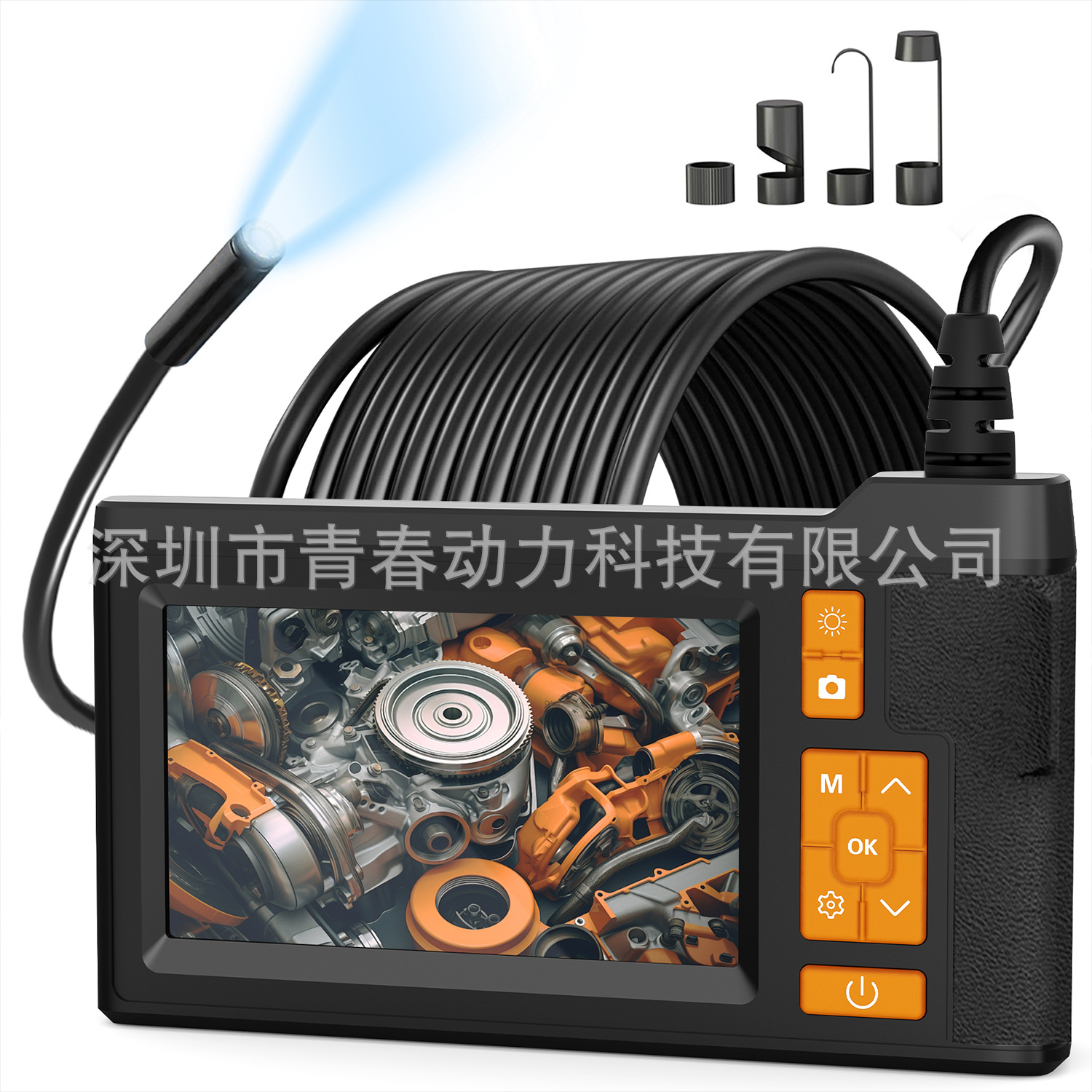 Dual lens industrial endoscope, 1080P HD, IP67 waterproof