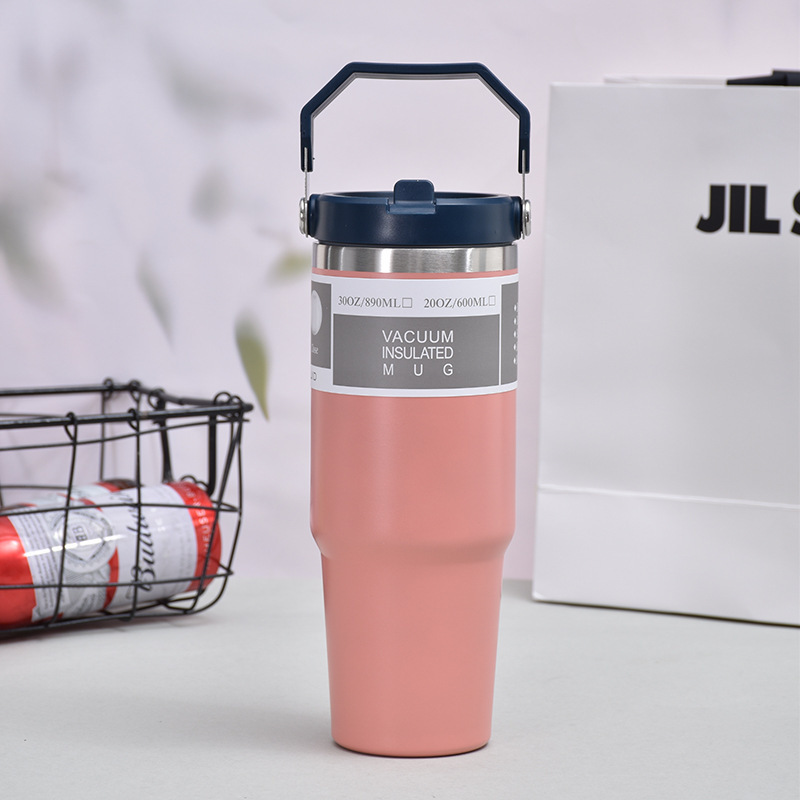 30oz de gran capacidad de acero inoxidable taza de coche al aire libre portátil cubierta de helado taza vacío frío aislamiento taza de cerveza