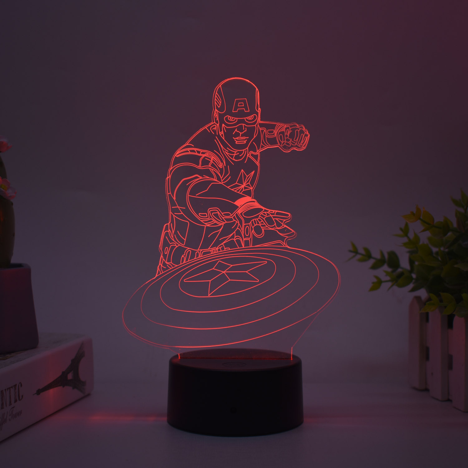 Transfronteriza serie de superhéroes Spider-Man Iron Man periférico 3D luz de la noche luz creativa pintura decoración adornos hechos a mano