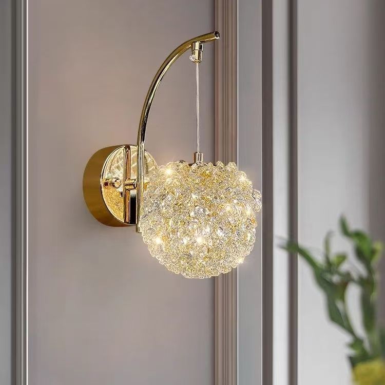 Sala de estar lámpara de cristal dormitorio lámpara de cristal Yama Villa agua lámpara de pared de luz sala de paneles rojo lámpara de pared roja pequeña Yama