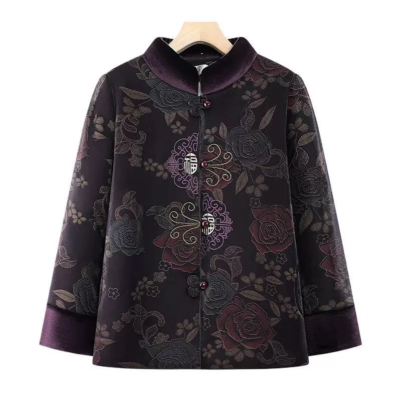 Новое осенне-зимнее пальто для мам, кардиган для женщин среднего и пожилого возраста, вышитый капюшоном, лацкан средней длины, теплый темпераментный Топ