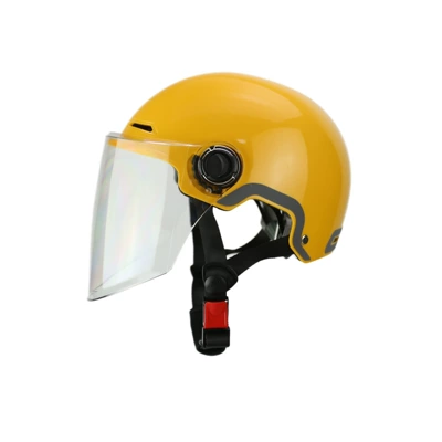 Electric Vehicle Helmet for All Motosiklet kaskı (dəbilqə) - 3c-transparent-long-lens-yellow-l