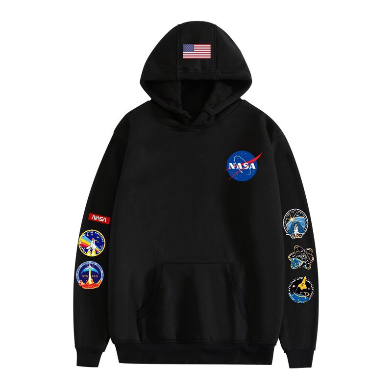 Cross-border foreign trade NASA NASA space hooded vests men and women leisure sports hooded vests wholesale