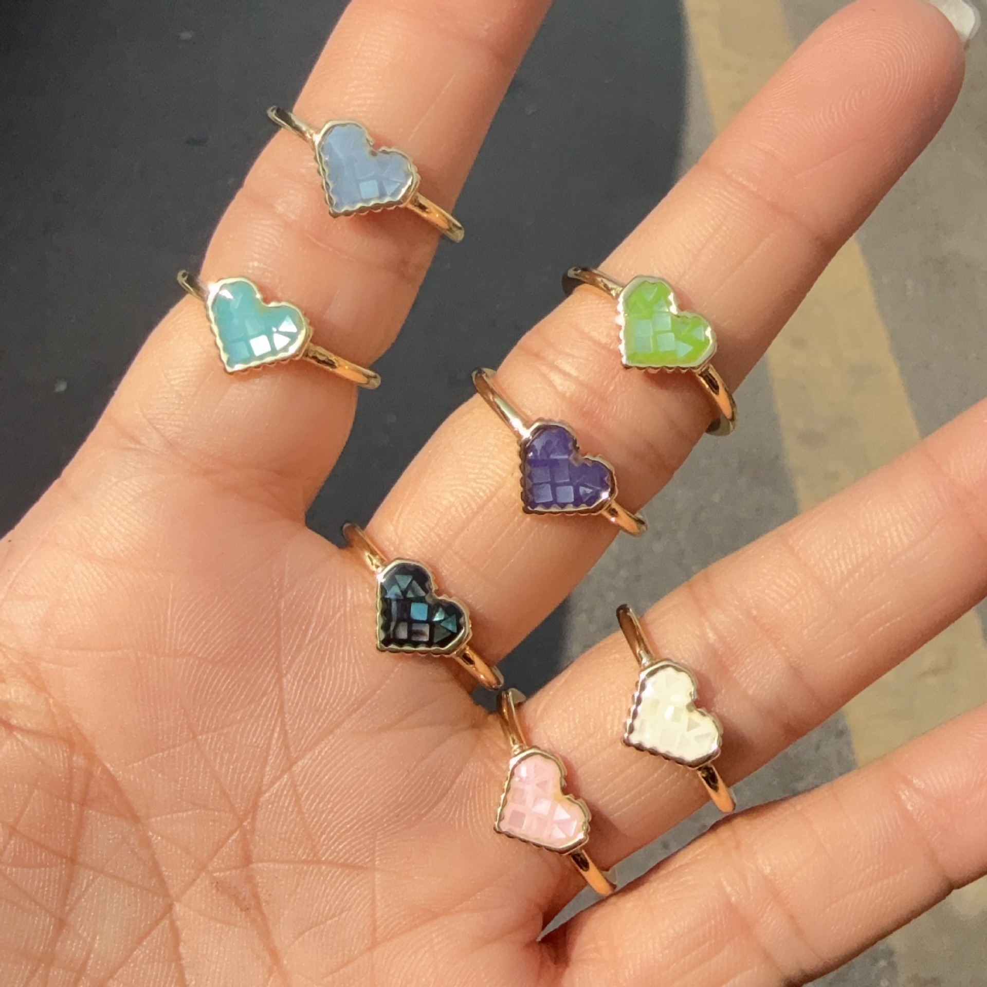 8g Weight Wholesale Jewelry Simple Style Classic Style Heart Shape Copper 18K Gold Plated Plating Open Rings