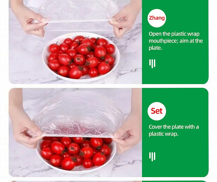 Disposable plastic stretch film home-use food grade plastic stretch film thickened PE fresh-keeping cover sealing bowl cover wholesale