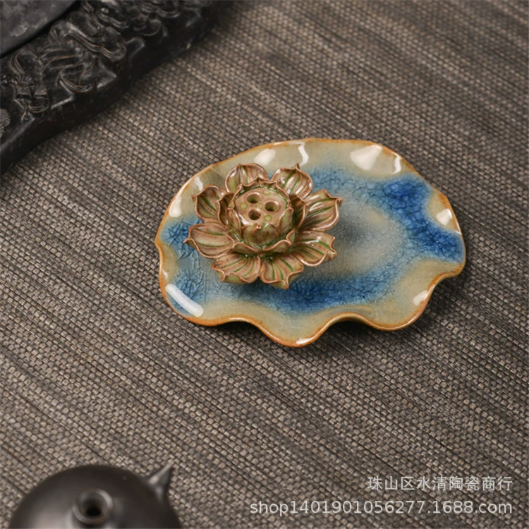 Керамическая диска из лотоса Jingdezhen диска для благовоний ароматная печь для дома украшения лотоса нити благовоний заглушка