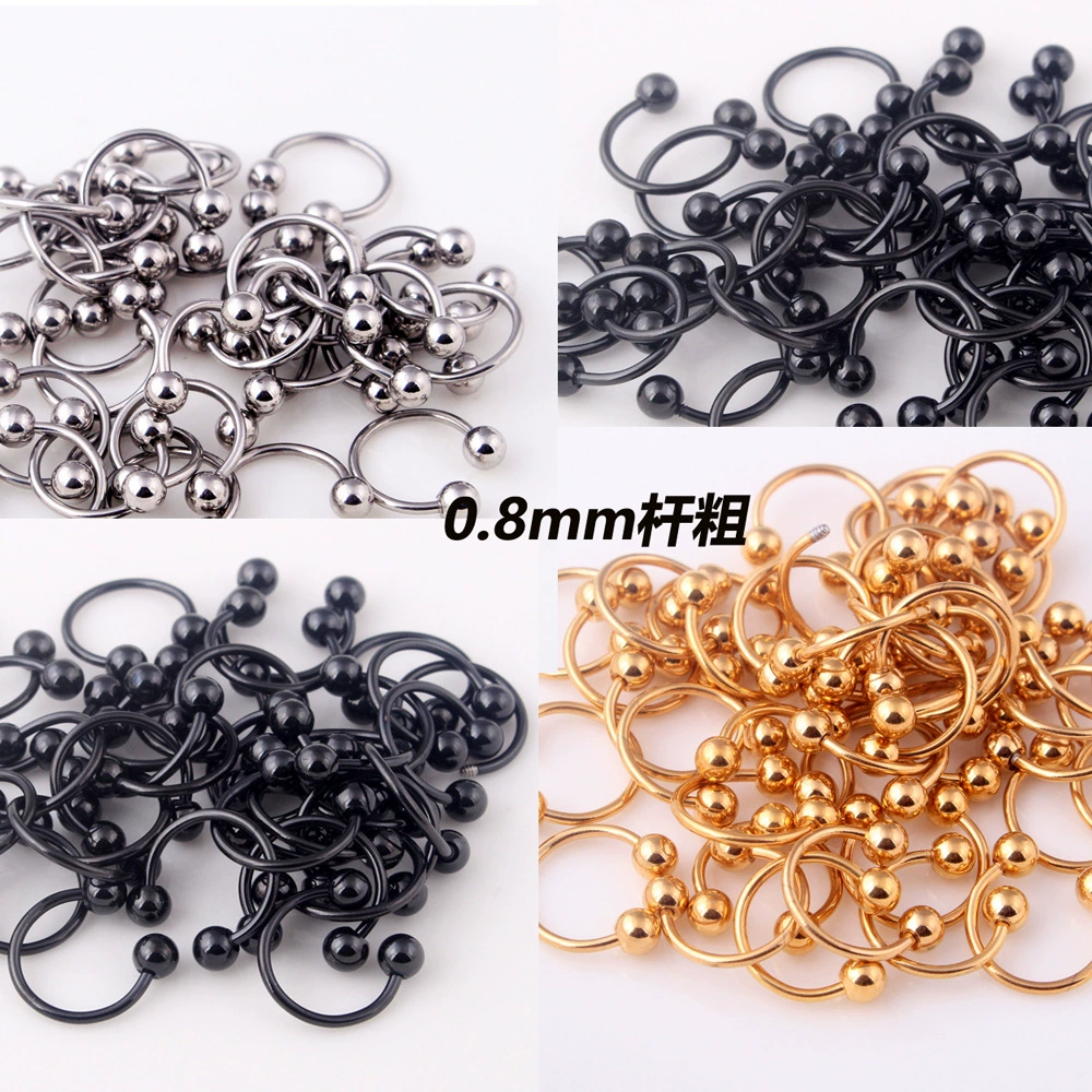 Universal fashionable earrings stainless steel, nose piercing, Korean style, simple and elegant design, (Cross-border trading)