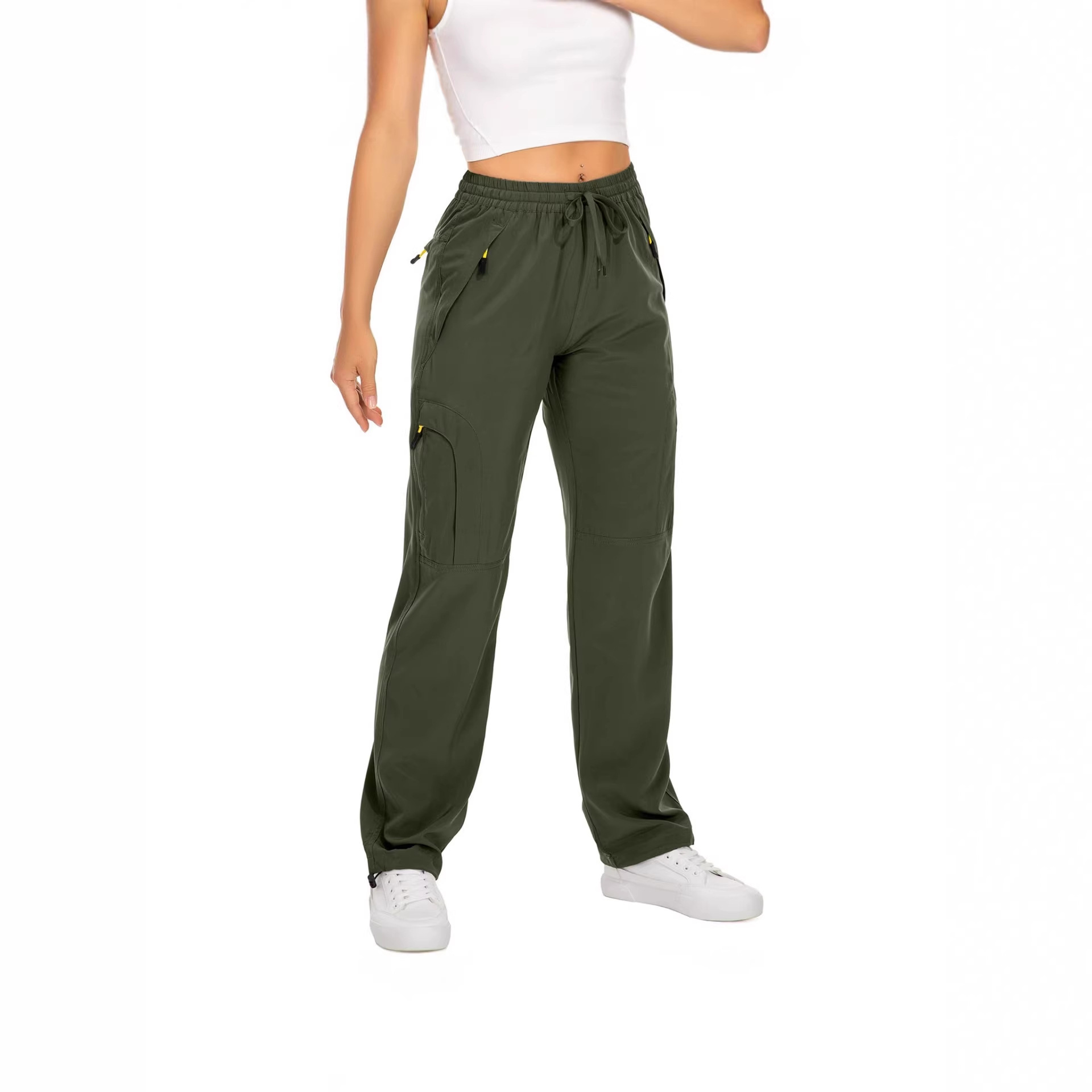 Women's Cargo Pants 2026 Amazon Zipper European and American Fashion Pocket Sports Long Pants Women's Outdoor Hiking Pants
