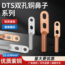 双孔铜鼻子接头DTS-16/25/35/50/70-630平方铜线耳双眼铜接线端子