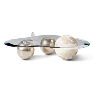 American Brass Coffee Table Designer Marble Glass Top Coffee Table Hotel Living Room Side Table Side Table
