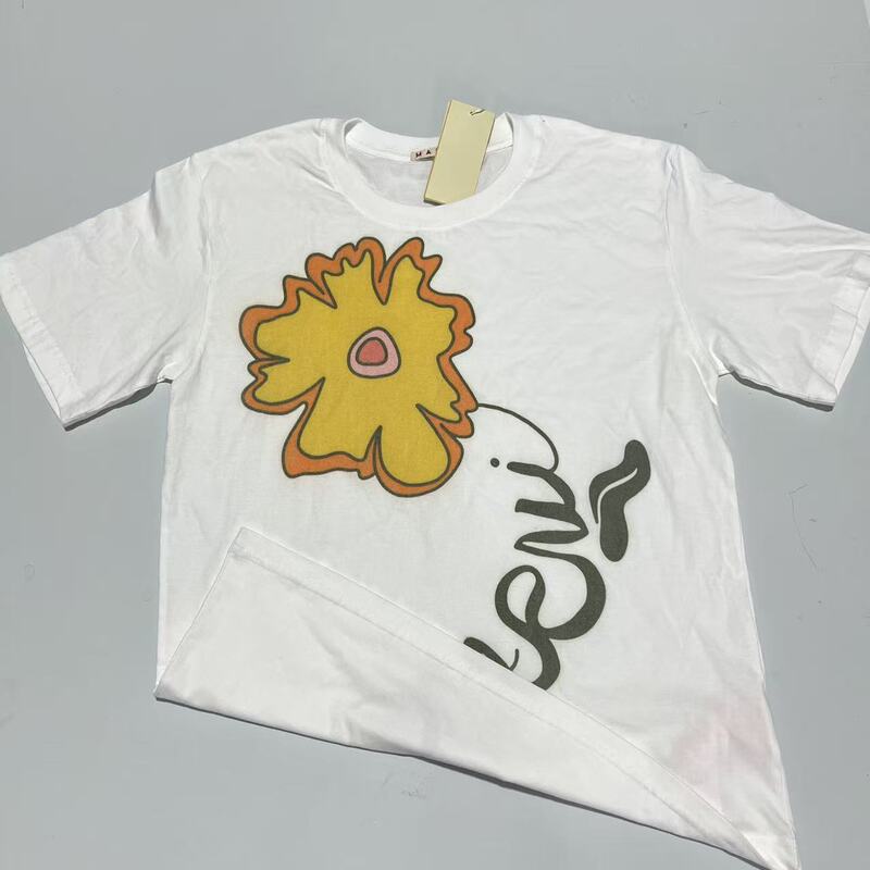 Cross-border bestseller in Japan and Korea, Mar simple colorful floral print casual cotton T-shirt for men and women couples Cross-border bestseller in Japan and Korea, Mar simple colorful floral print casual cotton T-shirt for men and women couples